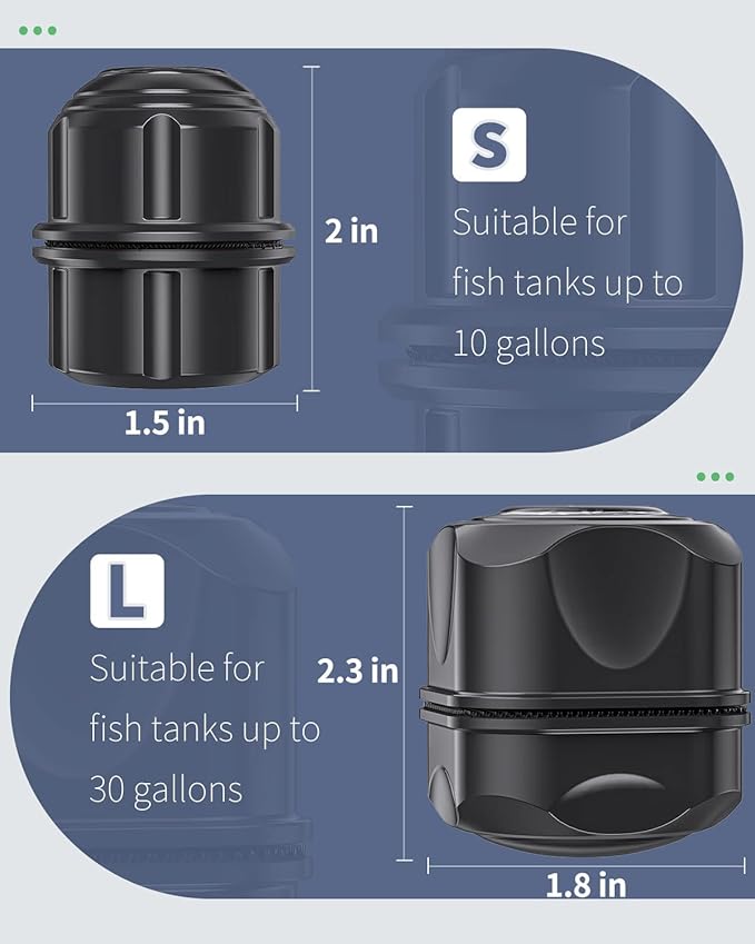 Pawfly Aquarium Magnetic Brush for Glass Fish Tanks 1.5 & 1.8 Inch Stain Scrubber Pads Cleaning Tool for 10-30 Gallon Fresh & Marine Aquariums, 2 Pack