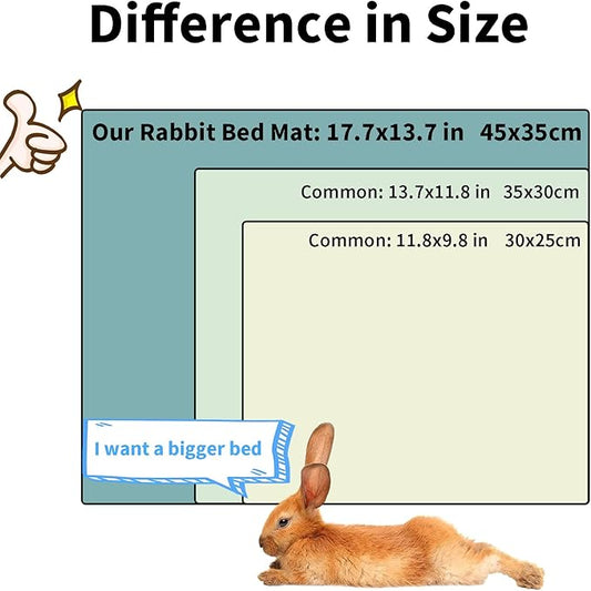 Amakunft 2 Pcs Guinea Pig Bed Mat Washable, Rabbit Winter Bed Pad for Indoor, Warm Small Animal Bed Mattres, Fleece Sleeping Pad for Bunny, Rat, Hedgehog, Sugar Glider, Chinchilla