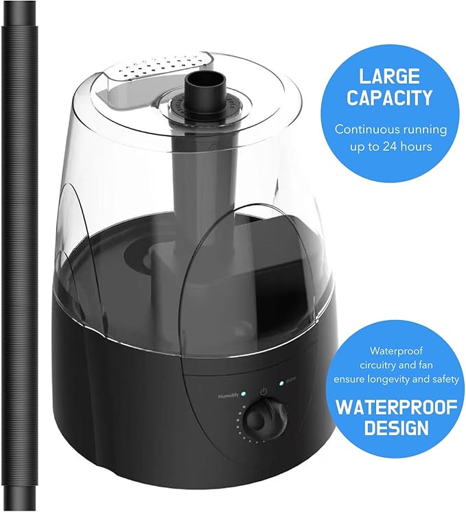 Reptile Fogger, Terrarium Humidifier, Plant Humidifier, Fog Machine Mister for Reptiles and Plants Vivarium, 3.5L Large Capacity, Ideal for Reptiles/Amphibians/Grow Room/Grow Tent Humidifiers