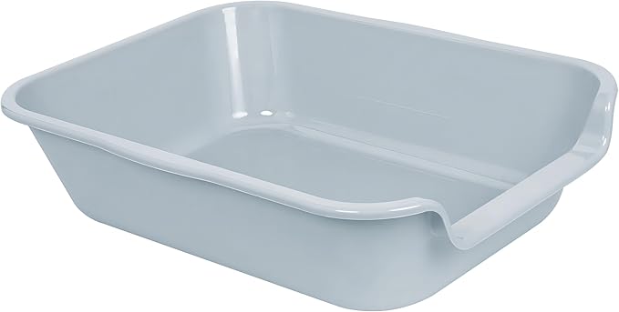 1 Pack Extra Large Dog Litter Box Pan Tray (ABS Material), Low Entry Jumbo Senior Litter Boxes for Multiple Kitten Big Cats, Pet Safe Indoor Dog Potty (Light Gray, 20" L x 15" W)