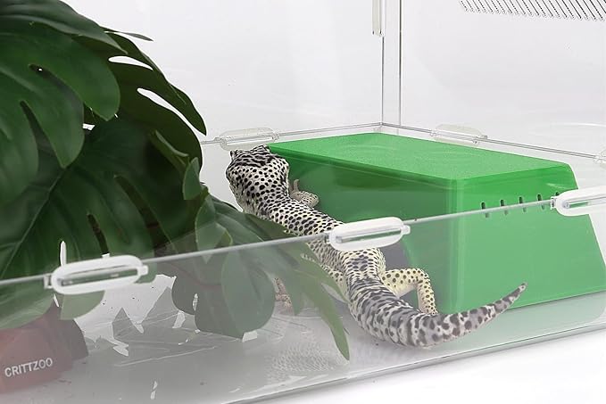 Snake Hide, Leopard Gecko Tank Accessories for Reptile Ball Python Crested Gecko Lizard Bearded Dragon - GreenHideM