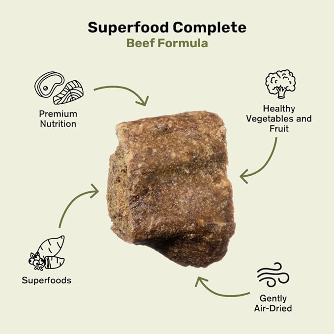 by Katherine Heigl- Superfood Complete, Air-Dried Adult Dog Food - High Protein, Zero Fillers, Superfood Nutrition (64 Ounce (Pack of 4), Beef)