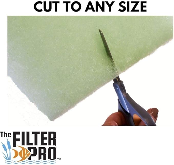 Lime Green Fine Filter Media, 1" Thick, 14" x 56" Roll, Perfect for Aquariums, Koi Ponds or Water Gardens, Made in USA