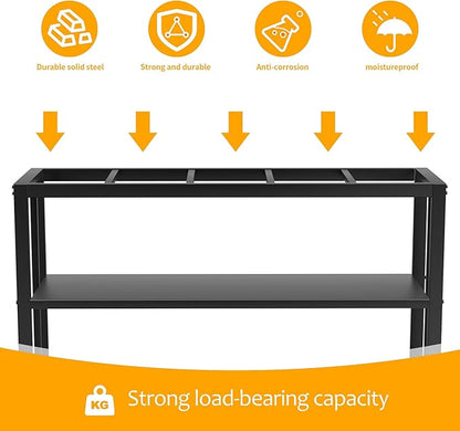 Akenow 55-75 Gallon Fish Tank Stand with Storage Shelf, 48.5 x14.9 x 29.2 Inch Aquarium Stand, Turtle Tank, Reptile Terrariums and Breeder Tank Stand,980LBS Capacity, Black