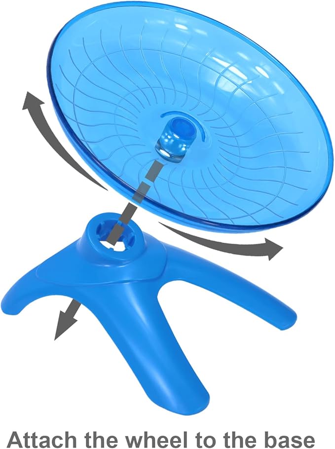 Wontee Hamster Water Bottle Water Dispenser Hamster Silent Exercise Running Wheel for Dwarf Hamsters Gerbil Mice (Blue, 80ML)