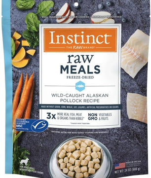 Instinct Freeze Dried Raw Meals, Natural Dry Dog Food, Grain Free - Wild Caught Pollock, 24 oz. Bag