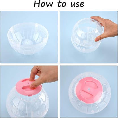Hamster Exercise Ball, 5.7 Inch Transparent Running Wheel for Dwarf Hamsters to Reduce Boredom and Increase Activity