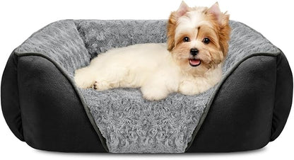 INVENHO Small Dog Bed Rectangle Washable Orthopedic Soft Calming Sleeping Durable Pet Cuddler with Anti-Slip Bottom