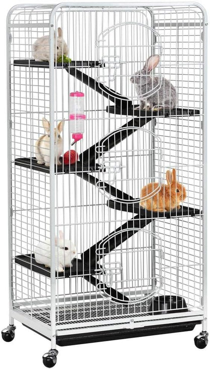 Yaheetech 52-inch Rat Cage Multi Level Rolling Pet Cage for Ferret/Chinchilla/Squirrels/Bunny with Water Bottle, White