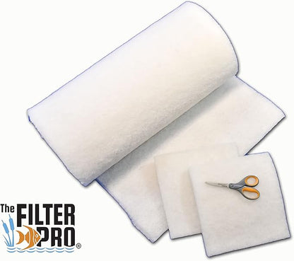 White Fine Filter Media, 1" Thick, Perfect for Aquariums, Ponds and Water Gardens, Made in USA (14" x 56")