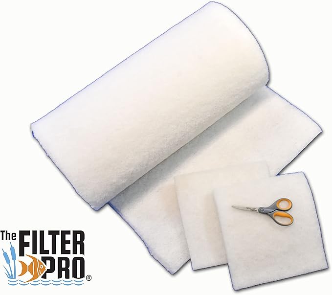 White Fine Filter Media, 1" Thick, Perfect for Aquariums, Ponds and Water Gardens, Made in USA (16" x 16" - 3 Pack)