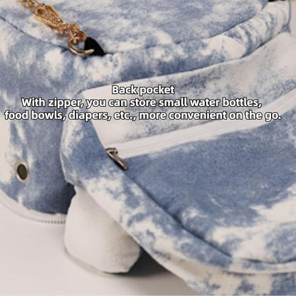 Sugar Glider Travel Pouch Gerbil Hedgehog Portable Travel Carrier Outdoor Hangbag Grey Squirrel Rat Carrier for Small Animal (Grey,Blue,Large)