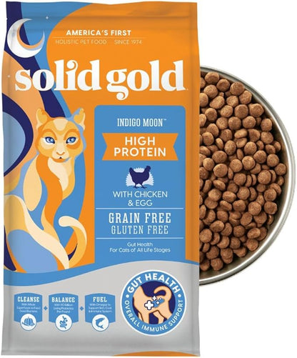 Solid Gold High Protein Dry Cat Food - Grain Free & Gluten Free Chicken Cat Dry Food w/Probiotics for Gut Health & Digestion - High Fiber & Omega 3 - Low Carb Superfood Kibble for Cats All Ages - 6LB