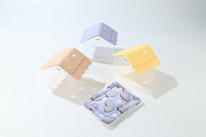 TUTU&LELE Hamster Hideout, Tiny House Habitat, Starry Sky Hideout Nest,Hamster Bed with Plush Cushion for Dwarf Hamsters, Mice, Gerbils, Hamsters to Play, Sleep and Rest (Yellow)