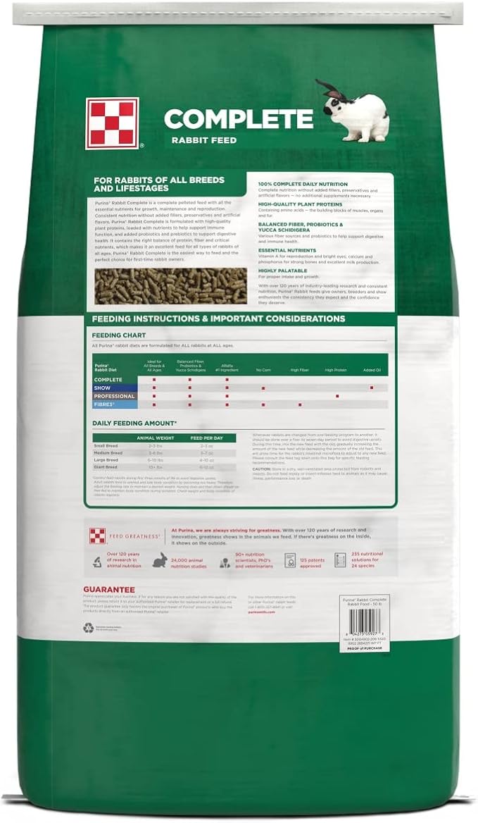 Purina Rabbit Food Complete Pellets, 25 lb