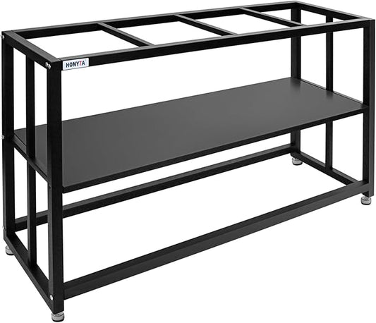 Fish Tank Stand Heavy Duty Metal Aquarium Stand 55 Gallon Tank Stand 660LBS 48.4" L x 14.17“W x 29.5”H, Double Layer for Home and Office More Storage Space, Black
