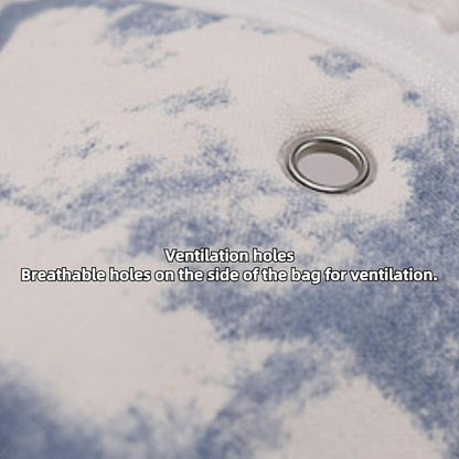 Sugar Glider Travel Pouch Gerbil Hedgehog Portable Travel Carrier Outdoor Hangbag Grey Squirrel Rat Carrier for Small Animal (Grey,Blue,Large)