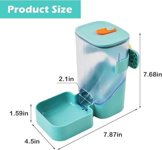 Automatic Rabbit Feeders for Cages,35 oz Hanging Rabbits Food Dispenser Guinea Pig Auto Gravity Feeder for Bunny Chinchilla Ferret Squirrel Hedgehog(Green)