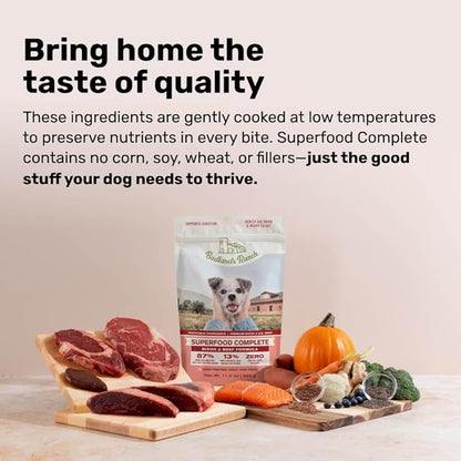 Superfood Complete, Air-Dried Adult Dog Food - High Protein, Zero Fillers, Superfood Nutrition by Katherine Heigl (24 oz, Beef & Bison Formula)