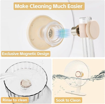 Super Silent Hamster Wheel 10.4 Inch, Magnetic Large Rat Wheel for Chinchilla, Gerbil, Guinea Pig, Cat, Mouse, Sugar Glider and Dwarf, Syrian Hamster Accessories (Cream White)