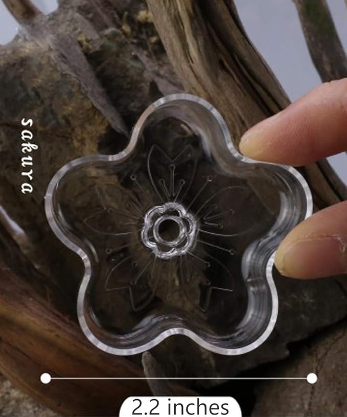 Aquarium Shrimp/Small Fish Feeding Dish Feeder Dish, Acrylic Material, Mini Size (Sakura Shaped)