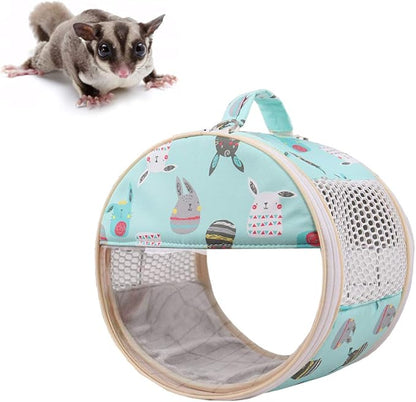 Small Pet Carrier Bag Portable Travel Carrier for Hamster Rat Baby Guinea Pig Sugar Glider Hedgehog Small Birds (M, Green)