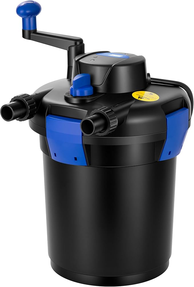 VIVOHOME Pressurized Biological Pond Filter with 9-watt Light, Suitable for Koi Ponds of up to 500 Gallons or Ornamental Ponds of up to 1050 Gallons