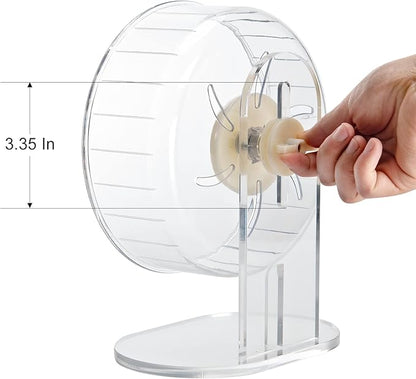 Silent Hamster Exercise Wheel - Hamster Toys Cages Accessories 7.9 Inch Running Spinner with Adjustable Stand Quite Runner for Small Animal Pet Gerbil Dwarf Syrian Hedgehog Rat Mouse Mice