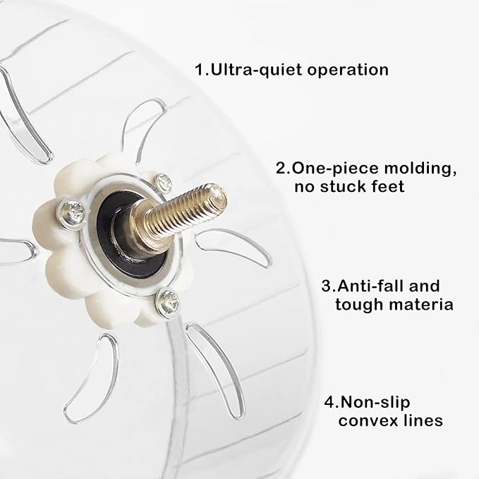 Silent Hamster Exercise Wheel - Hamster Toys Cages Accessories 9.45 Inch Running Spinner with Iron Stand Quite Runner for Small Animal Pet Gerbil Dwarf Syrian Hedgehog Rat Mouse Mice