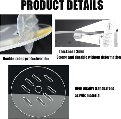 1 Pcs Acrylic Aquarium Anti-Jumping Lid Cover with Hole, Aquarium Cover Lid to Prevent Fish, Reptiles, Shrimp, Turtles from Jumping Out of The Tank, Thick 3mm (Diameter 7.8inch)