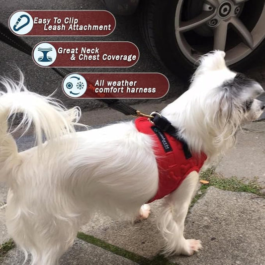 Comfort Fit No Pull Step-in Dog Harness – XS Harness for Small Medium Dogs, Easy Walk Adjustable Vest for Puppy or Service Dog – Soft Padded, Lightweight – Red