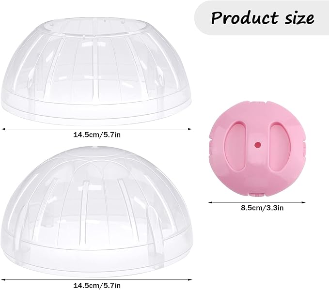 Hamster Exercise Ball, 5.7 Inch Transparent Running Wheel for Dwarf Hamsters to Reduce Boredom and Increase Activity