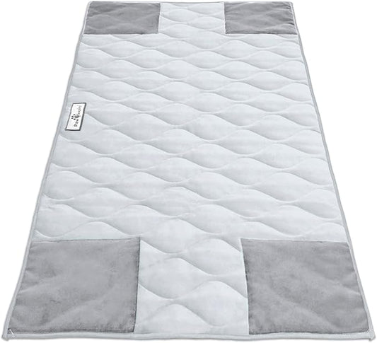 Paw Inspired PopCorner Guinea Pig Cage Liners | Washable Fleece Bedding or Pet Bed Mat for Small Animals | Super Absorbent Pee Pad with Reinforced Corners and Waterproof Bottom (Midwest, Light Gray)