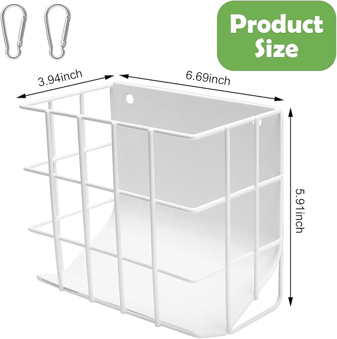 Rabbit Hay Feeder with Heavy-Duty Metal Frame Rabbit Hay Holder, Bunny Hay Feeder Guinea Pig Hay Holder,for Rabbits Guinea Pigs Bunny Chinchillas and Small Animals (White)