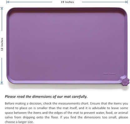 Hoki Found Silicone Pet Food Mats Tray - High-Lips Pet Dog Cat Bowl Mats - Pet Feeding Mat - Waterproof Dog Cat Food Mats -Pet Water Mats for Floors - Amethyst