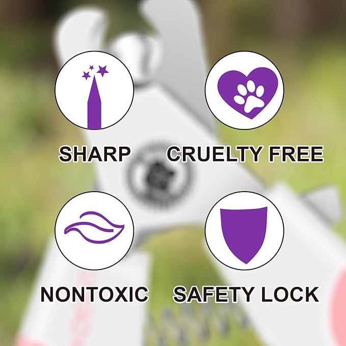 OneCut 4.7" Small Dog & Cat Nail Clipper Stainless Steel Cat Claw Trimmers for Rabbits, Guinea Pigs, Birds, Puppies, Kittens and Small Animals Pet Nail Clipper for Professional and Home Use (Pink)