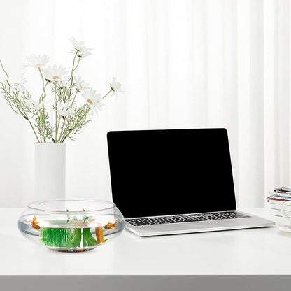 0.74 Gallon Round Fish Bowl, Plastic Clear Bowl Vase Shallow Planter Bubble Bowl Aquatic Plant Pot Hydroponic Plants Succulent Planter Fish Tank Aquarium Bowl for Home Office Decor