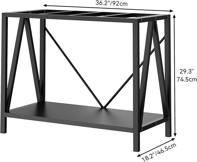 YTAHOME W Shape 40 Gallon Fish Tank Stand, 500lbs Capacity for Metal Aquarium Stand, 36.2" Lx18.3 Wx 29.3" H, Double-Layer Storage Design, Reptile Breeder Turtle Terrarium Stand for Home Office