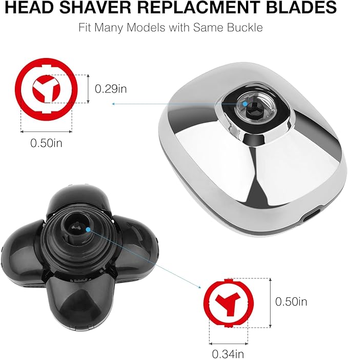 FREEDOM 3PCS Universal 5 Blades Shaver Replacement Heads Compatible with Freebird SHPAVVER Wyklaus Freedom shaver, for Most Major Brands, with Easy grooming Clean Brush Blade Cover