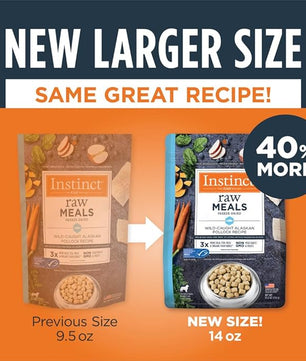 Instinct Freeze Dried Raw Meals, Natural Dry Dog Food, Grain Free - Wild Caught Pollock, 14 oz. Bag