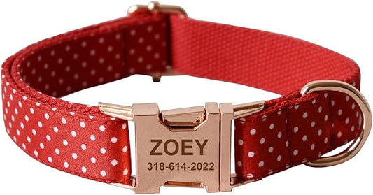 Custom Dog Collar with Names and Phone Number Engraved, Puppy Tags Personalized for Small Medium Large Pets