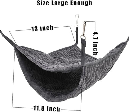 Large Ferret Hammock, Hanging Tunnel Bed for Cage Fit Rats Chinchilla - Grey