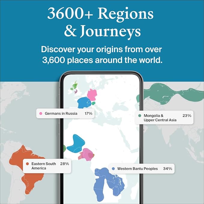 AncestryDNA Genetic Test Kit: Personalized Genetic Results, DNA Ethnicity Test, Origins & Ethnicities, Complete DNA Test