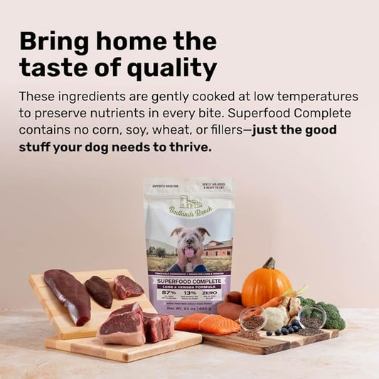 Superfood Complete, Air-Dried Adult Dog Food - High Protein, Zero Fillers, Superfood Nutrition by Katherine Heigl (64 oz., Lamb & Venison)