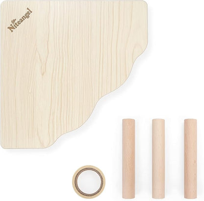 Niteangel Hamster Play Wooden Platform for Dwarf Syrian Hamsters Gerbils Mice Degus or Other Small Pets (Triangle - 4.7'' Height, Burlywood)