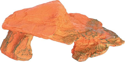 Reptile Rock Hide Cave Hiding Place, Rock Basking Platform,Great for Lizards,Snakes,Turtles,Geckos,Frogs,Amphibians,Small Animals - Lagrge Size(Yellow-Orange)