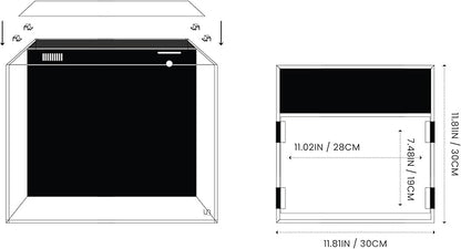 Ultum Nature Systems Tank Lid for Rimless Aquariums - Ultra Clear Glass Cover With Clips - 30A Dual AIO