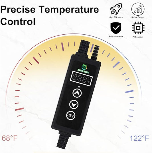 Reptile Dimming Thermostat, PID Thermostats for Reptile Tanks, Digital Thermostats for Reptile Heating Mat & Heaters, Breeding Incubation, Seed Germination (68-122°F/20-50℃)