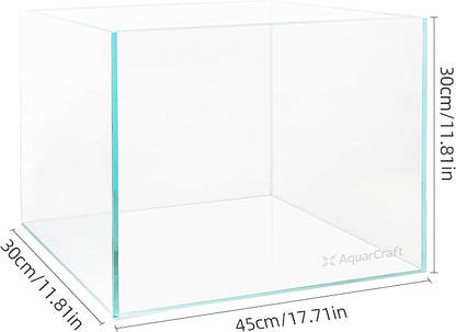 Ultra Clear Glass Fish Tank 10 Gallon, 6mm Thickened Rimless Aquarium Tank Low Iron, Standard Aquarium 17.7in x 11.8in x 11.8in