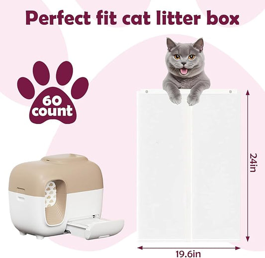 Upgrade Cat Litter Box Liners Design for PetSnowy SNOW+ Litter Box,60 Pcs Self-Sealing Waste Drawer Bags for Automatic Cat Litter Box (60 Pcs)